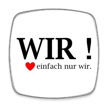 WE! Just us heart - Square fridge magnet - white - Front