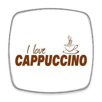 I LOVE CAPPUCCINO - Square fridge magnet - white - Front