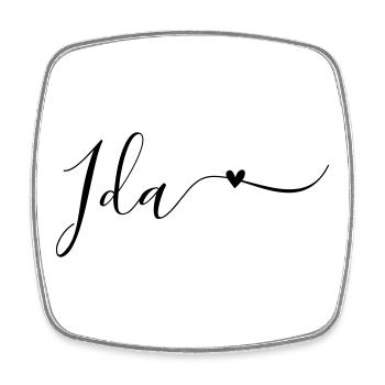 Ida Name Vorname Dekorativ - Viereckiger Kühlschrankmagnet - Weiß - Vorne