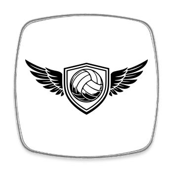 Blason du ballon de volley-ball - Magnet carré - blanc - Devant