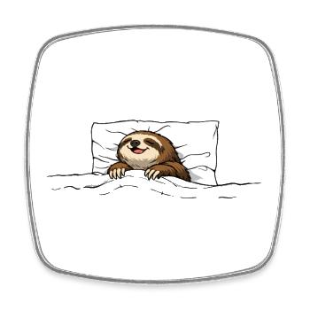 Sleeping Sloth – Cozy Chill Motif - Square fridge magnet - white - Front