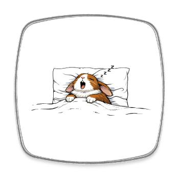 Sleeping Bunny – Sweet Cuddle Motif - Square fridge magnet - white - Front