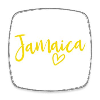 Jamaica Heart Women's Love Jamaica - Viereckiger Kühlschrankmagnet - Weiß - Vorne