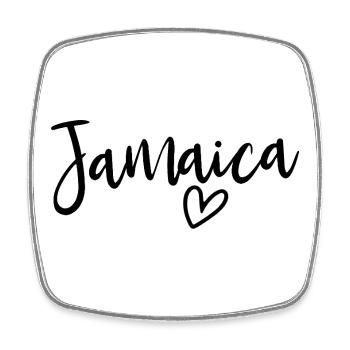 Jamaica Heart Women's Love Jamaica - Viereckiger Kühlschrankmagnet - Weiß - Vorne