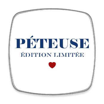 PÉTEUSE Édition Limitée Bleu - Magnet carré - blanc - Devant