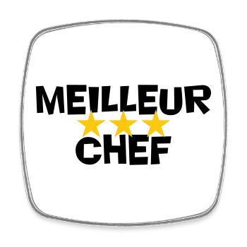 meilleur chef - Magnet carré - blanc - Devant