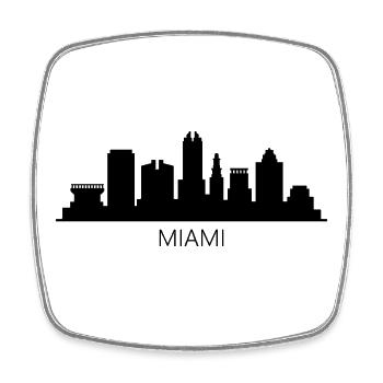 Miami Skyline - Magnet carré - blanc - Devant