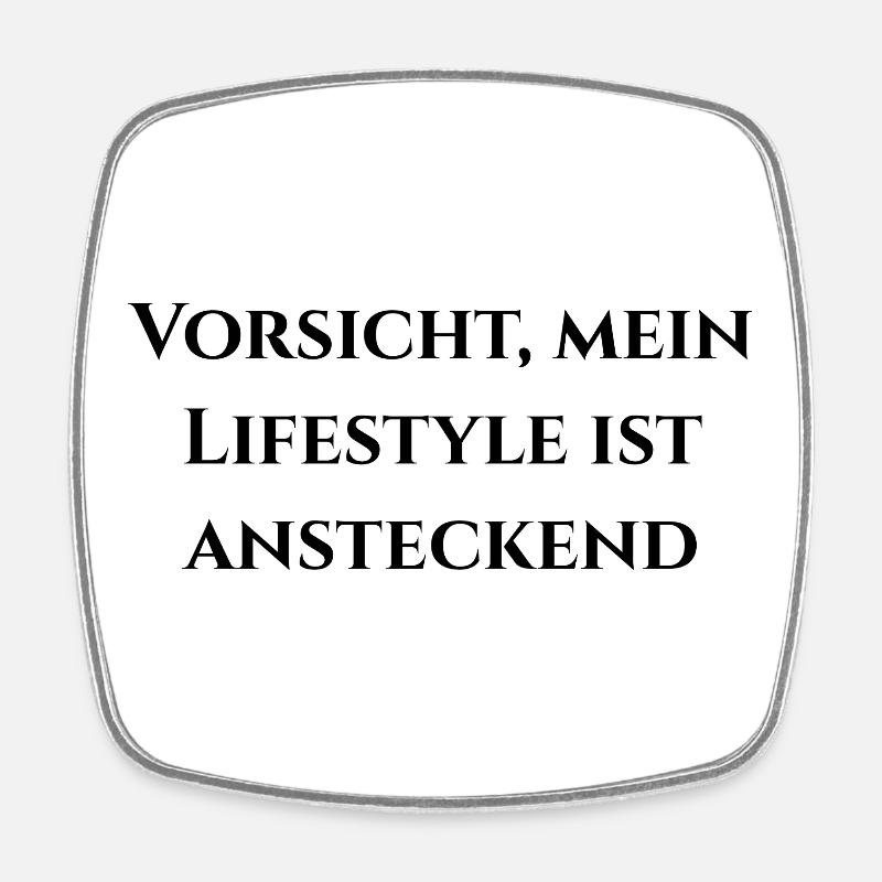 Attention, Premium comes through - Square fridge magnet - white