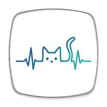 Katze Herzschlag Katzenliebhaber Geschenkidee - Viereckiger Kühlschrankmagnet - Weiß - Vorne