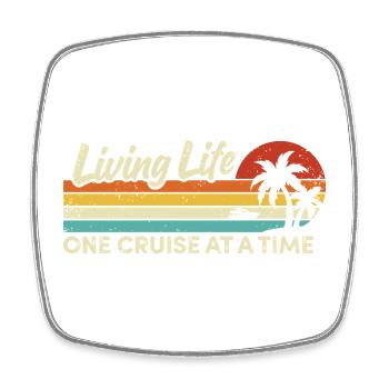 Cruise Ship Summer Vacation Trip - Square fridge magnet - white - Front