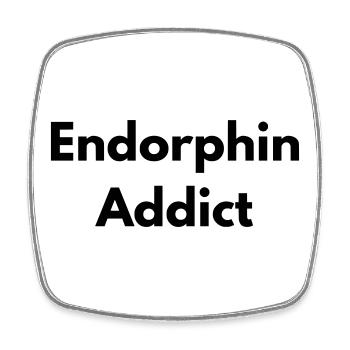 Endorphin addict - Square fridge magnet - white - Front