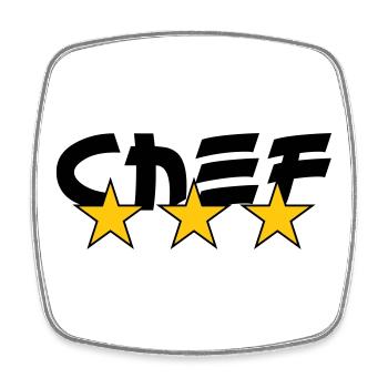 Chef - Cuisine - Cuisinier - Magnet carré - blanc - Devant