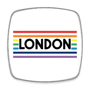 LONDON Urbaner Regenbogen - Viereckiger Kühlschrankmagnet - Weiß - Vorne
