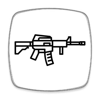 Submachine gun - Square fridge magnet - white - Front
