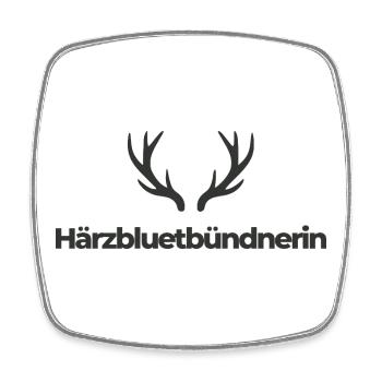 Härzbluetbündnerin - Viereckiger Kühlschrankmagnet - Weiß - Vorne