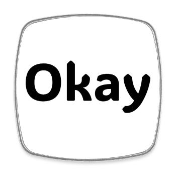 Ok, chemise statement minimalistisches design - Magnet carré - blanc - Devant