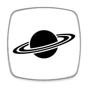 Saturn Planet Ring Silhouette - Square fridge magnet - white - Front
