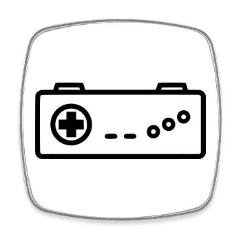 Retro Gamepad Outline Icon - Square fridge magnet - white - Front