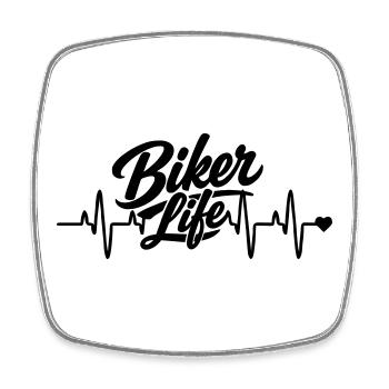Biker Life - Viereckiger Kühlschrankmagnet - Weiß - Vorne