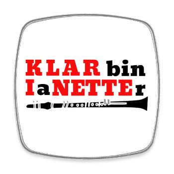 Klarinette - Klar bin I a Netter - Klarinettist - Viereckiger Kühlschrankmagnet - Weiß - Vorne