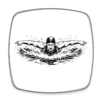 Flotter dans un puissant style Comic Ink - Magnet carré - blanc - Devant