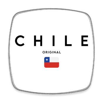 Chilean pride, minimalist sleek design - Square fridge magnet - white - Front