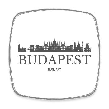 Budapest, Ungarn, Budapester Skyline - Viereckiger Kühlschrankmagnet - Weiß - Vorne