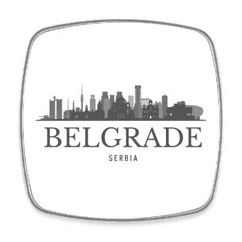 Belgrade, Serbie, silhouette de Belgrade - Magnet carré - blanc - Devant