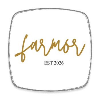 farmor est 2026 - Viereckiger Kühlschrankmagnet - Weiß - Vorne