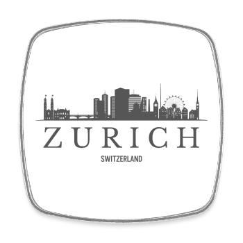 Zurich Switzerland, Zurich skyline - Square fridge magnet - white - Front