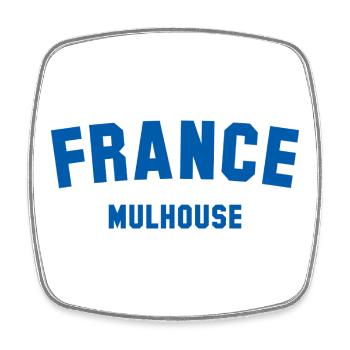 Mulhouse, France, France - Magnet carré - blanc - Devant