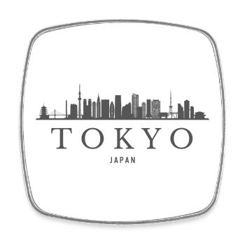 Tokyo Japan, Tokyo skyline - Square fridge magnet - white - Front