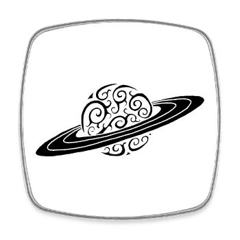 Planète spirale noire - Magnet carré - blanc - Devant