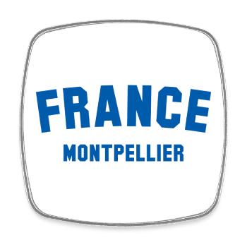 Montpellier France Frankreich - Viereckiger Kühlschrankmagnet - Weiß - Vorne