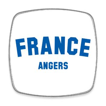 Angers, France, France - Square fridge magnet - white - Front