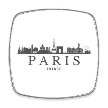 Paris France, skyline de Paris - Magnet carré - blanc - Devant