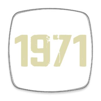 Jubiläum 1971 - Viereckiger Kühlschrankmagnet - Weiß - Vorne