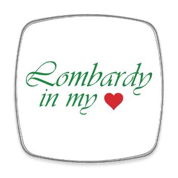 Conception de l’écriture Lombardy Heart - Magnet carré - blanc - Devant
