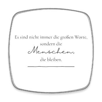 Große Worte vs. Bleibende Menschen - Viereckiger Kühlschrankmagnet - Weiß - Vorne