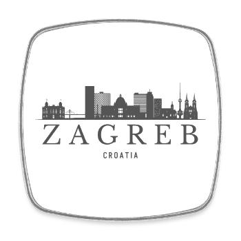 Zagreb, Serbien, Zagrebs Skyline - Viereckiger Kühlschrankmagnet - Weiß - Vorne