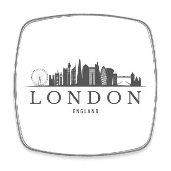 Londres en Angleterre, London Skyline - Magnet carré - blanc - Devant