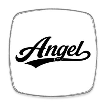 Angel name first last family - Square fridge magnet - white - Front