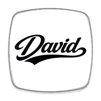 Nom de David, premier nom de famille - Magnet carré - blanc - Devant