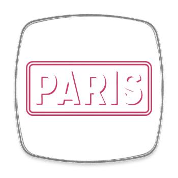Paris Neon Sign Pink Frame - Magnet carré - blanc - Devant