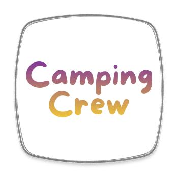 Camping Crew - Viereckiger Kühlschrankmagnet - Weiß - Vorne