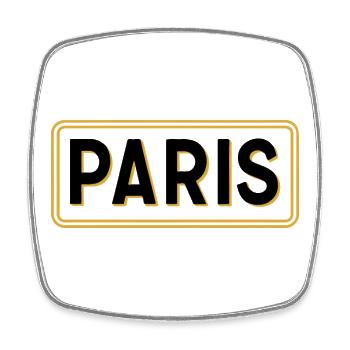 Schwarz-Gold-Pariser Schild – Französisches Stadtschild - Viereckiger Kühlschrankmagnet - Weiß - Vorne