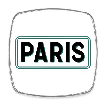 Pariser Vintage-Straßenschild - Viereckiger Kühlschrankmagnet - Weiß - Vorne