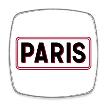 Pariser Red-Frame-Typografie - Viereckiger Kühlschrankmagnet - Weiß - Vorne