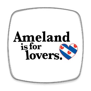 Ameland Lovers - Friesland II - Viereckiger Kühlschrankmagnet - Weiß - Vorne