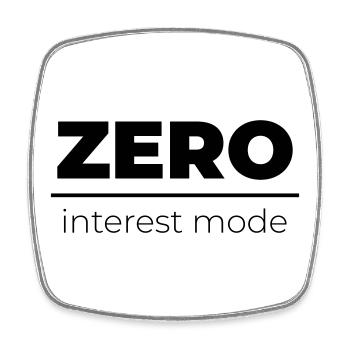 Zero Interest Mode | Minimal Statement - Square fridge magnet - white - Front
